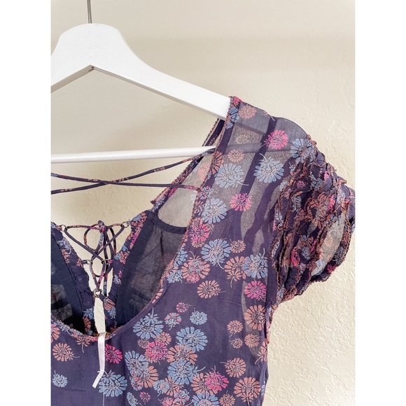 🎉2X HP🎉 Free People Lace Up Floral Mini Dress - Picture 9 of 14